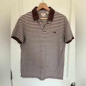 Levi’s Mens Striped Brown & White Polo Shirt M